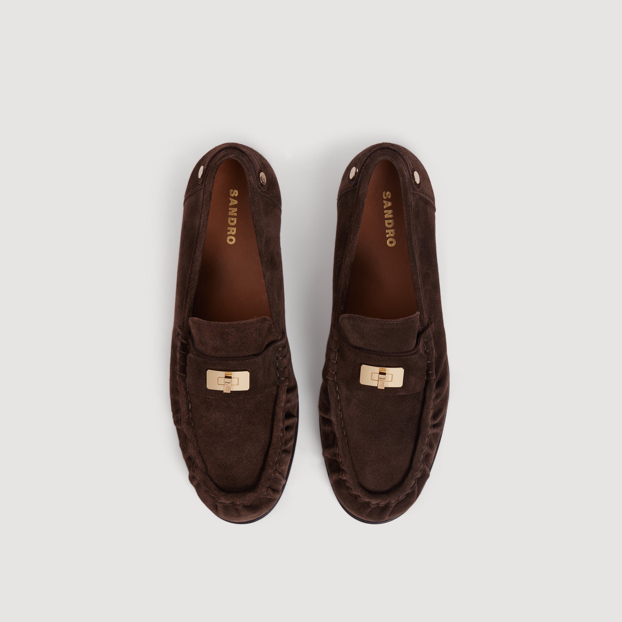 Antoine Suede loafers with clasp Brown