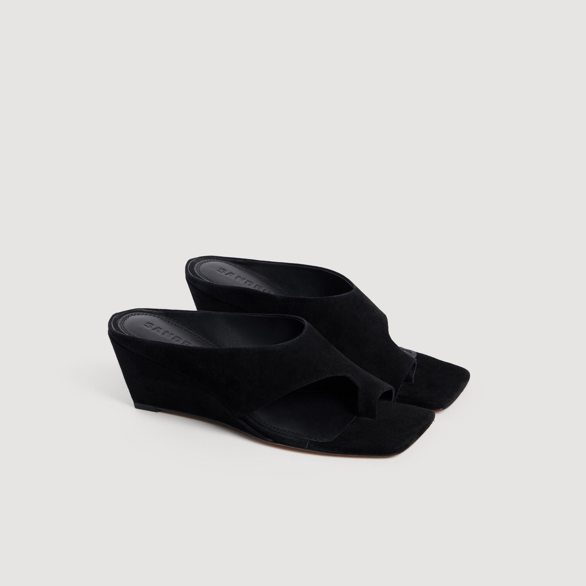 Leia Suede wedge sandals Black