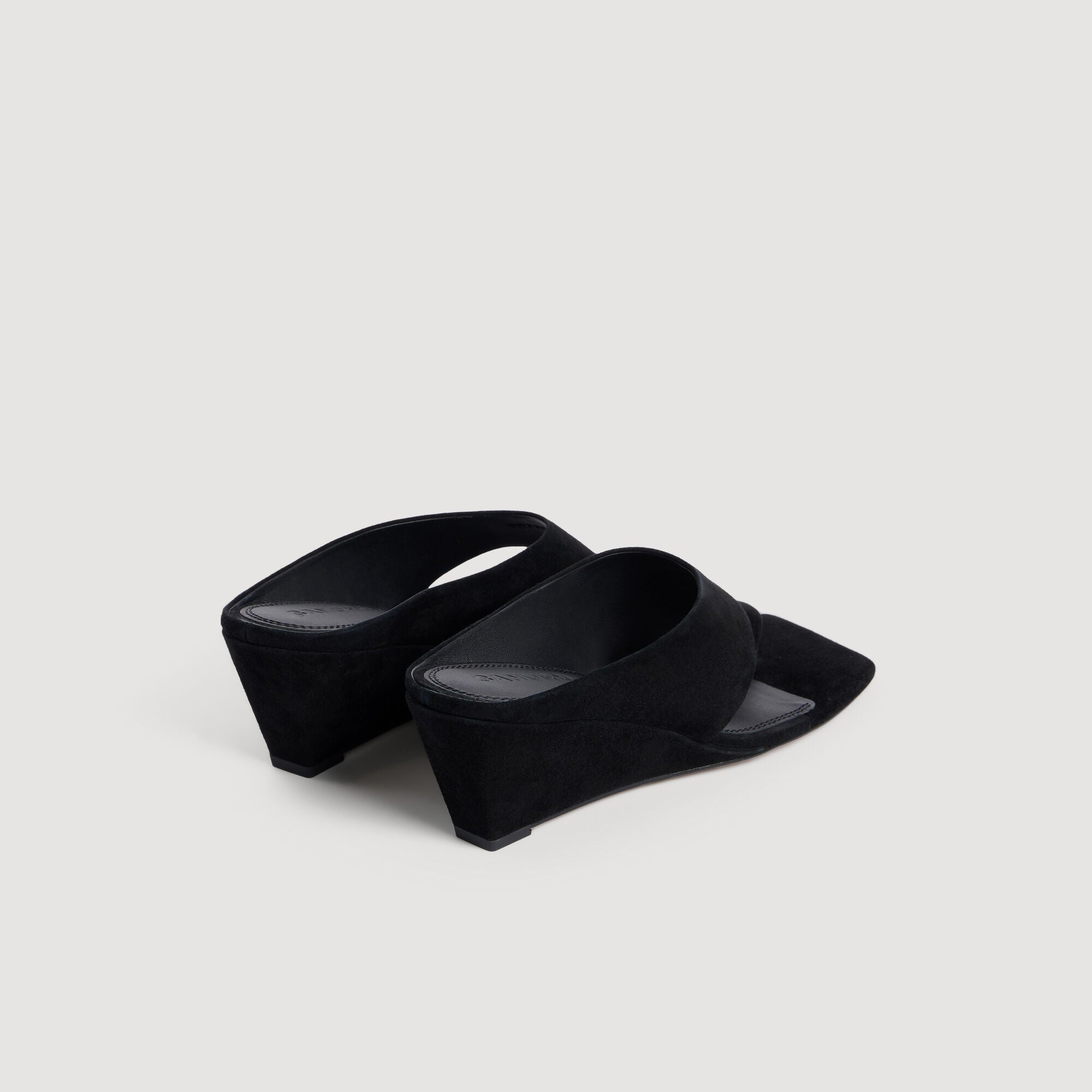 Leia Suede wedge sandals Black