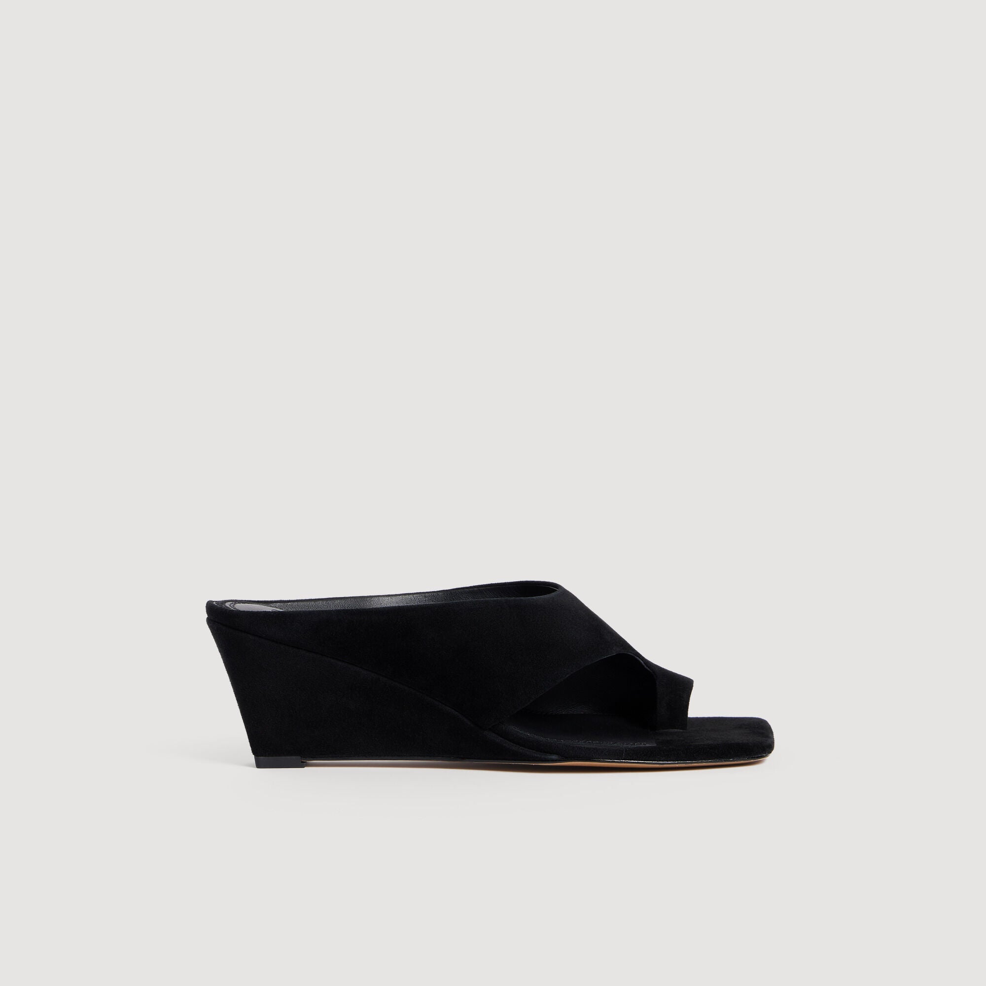 Leia Suede wedge sandals Black