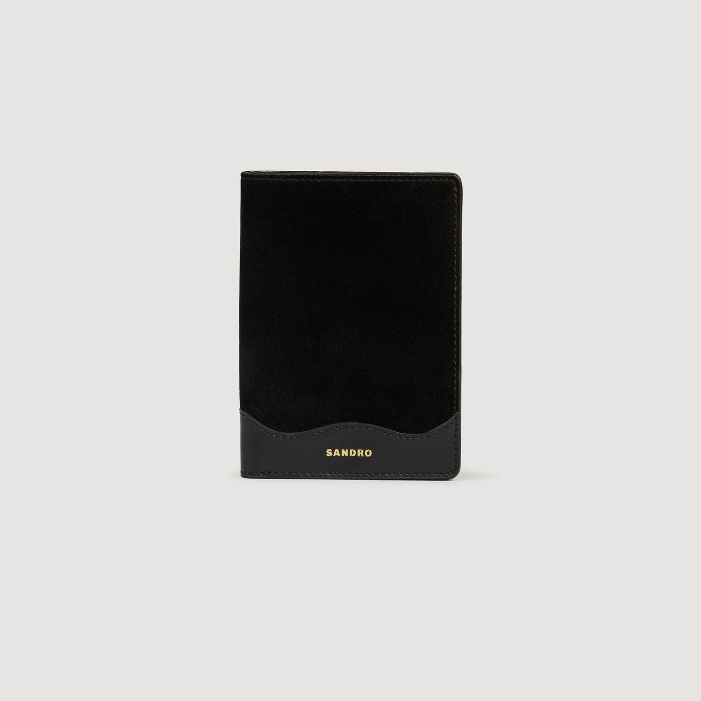 Jet-Lag Leather And Suede Passport Case Black