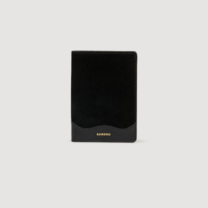 Jet-Lag Leather And Suede Passport Case Black
