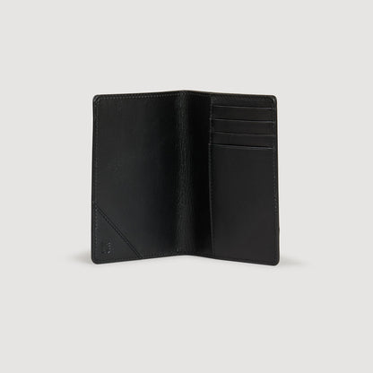 Jet-Lag Leather And Suede Passport Case Black