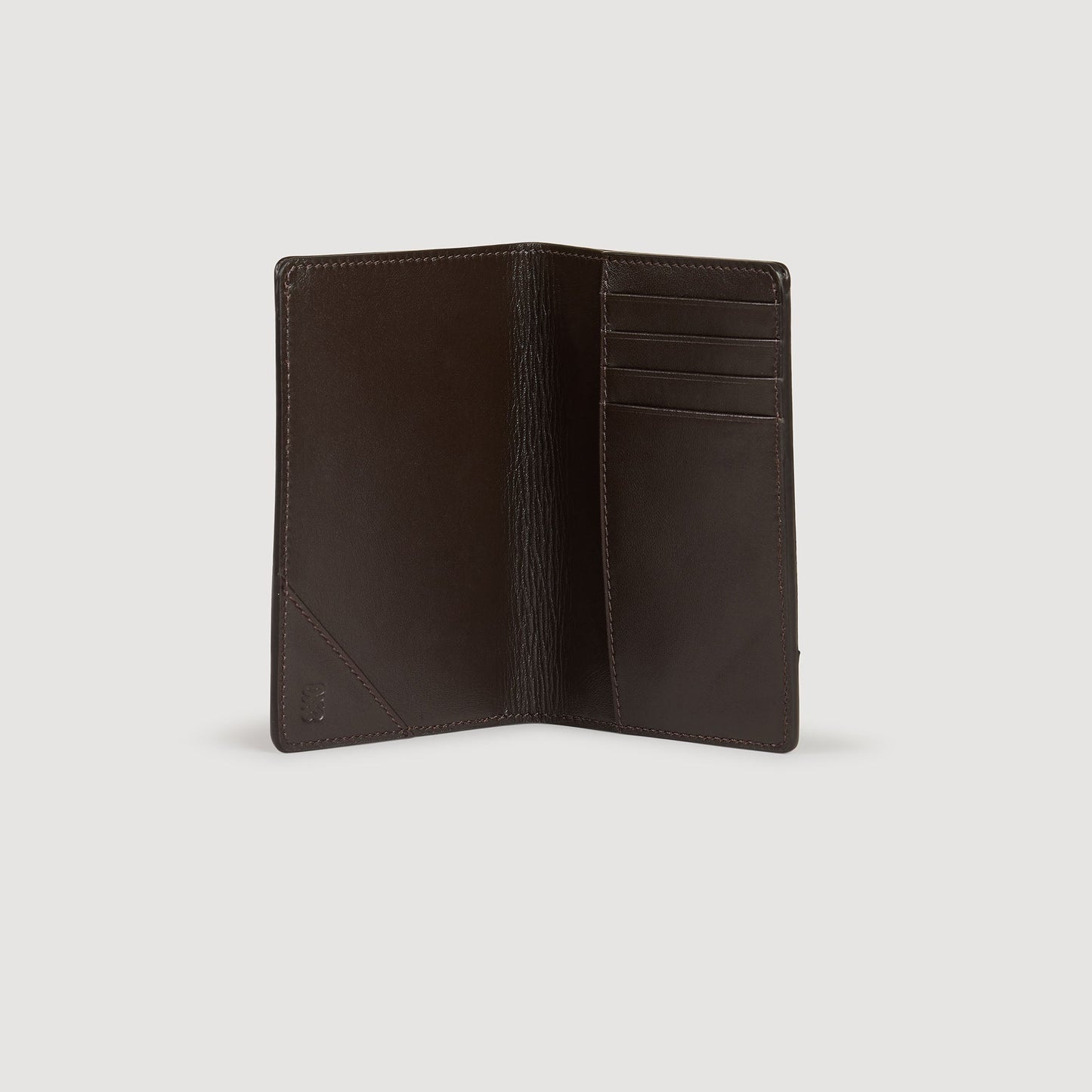 Jet-Lag Leather And Suede Passport Case Mahogany