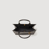 Leather Tote Bag With Chain Jewellery Black
