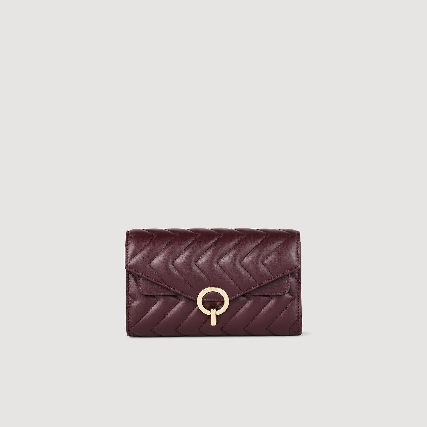 Leather Crossbody Clutch Bag Bordeaux