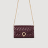 Leather Crossbody Clutch Bag Bordeaux