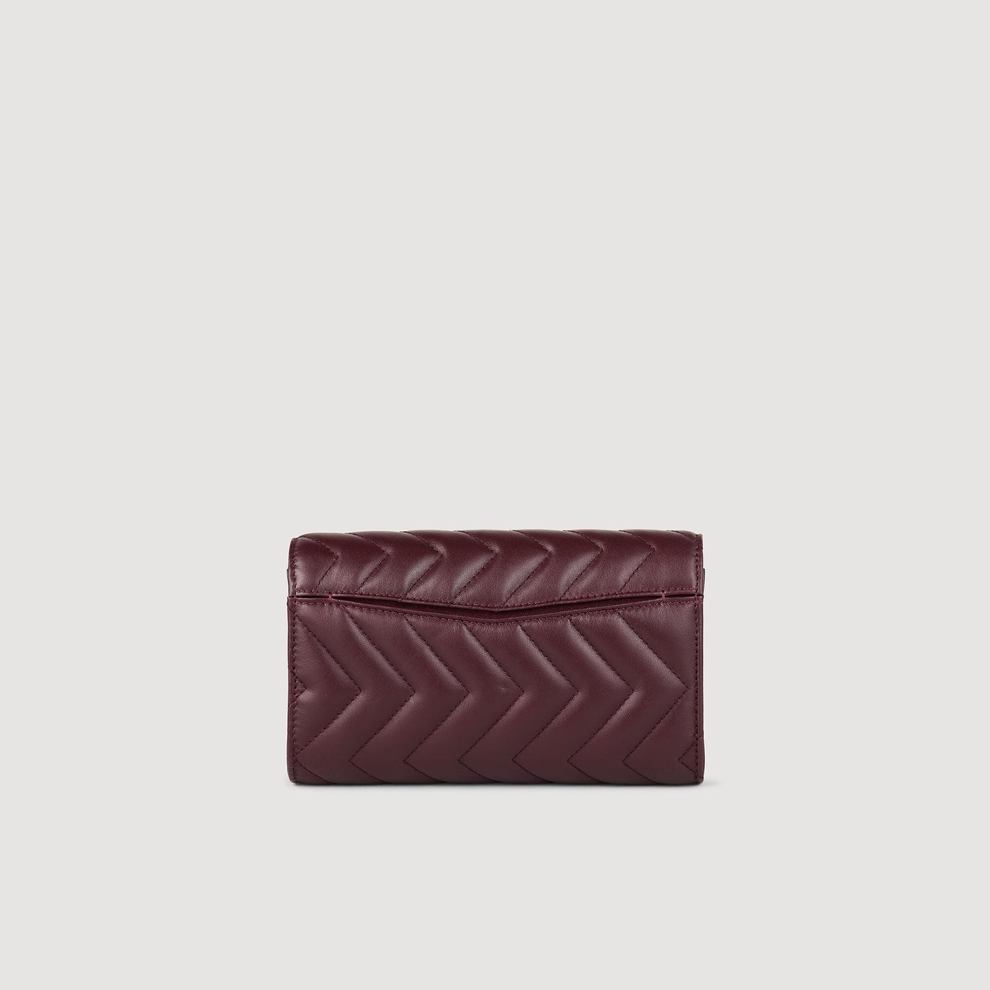 Leather Crossbody Clutch Bag Bordeaux