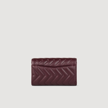 Leather Crossbody Clutch Bag Bordeaux