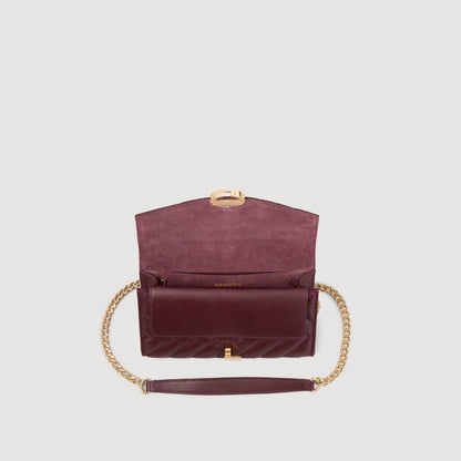 Leather Crossbody Clutch Bag Bordeaux