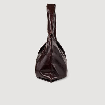 Large Patent Leather Bag Bordeaux