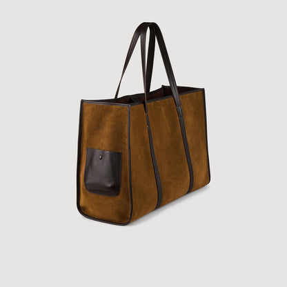 Suede Tote Bag Camel