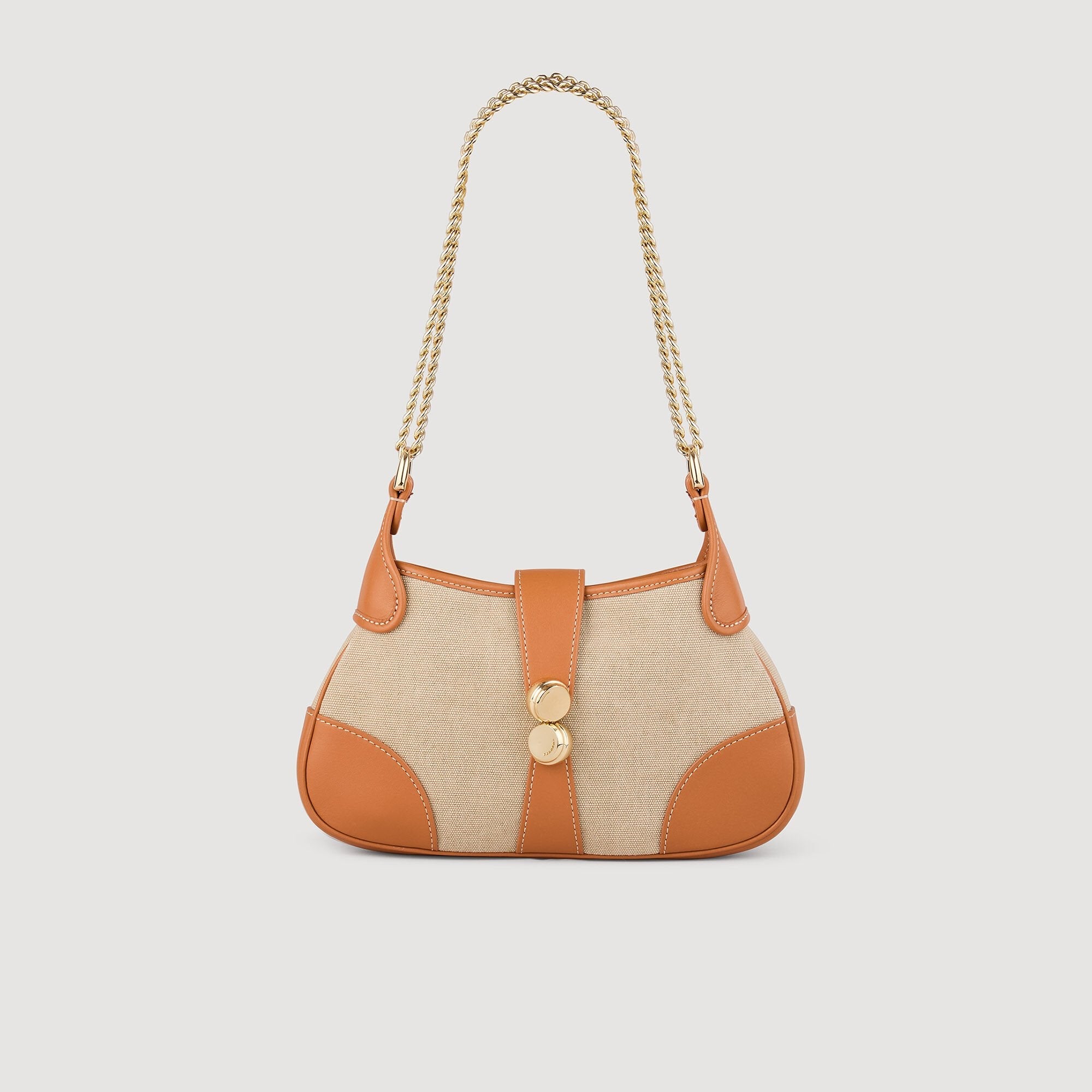 Janet Canvas And Leather Bag Beige