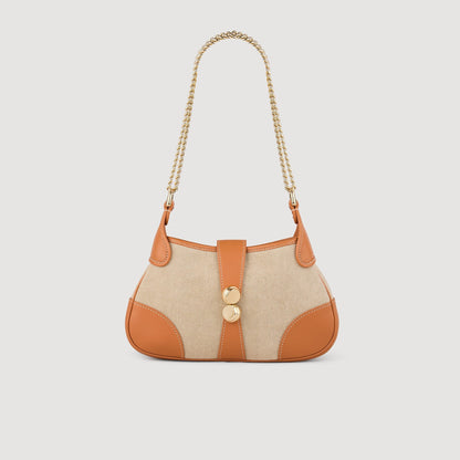 Janet Canvas And Leather Bag Beige