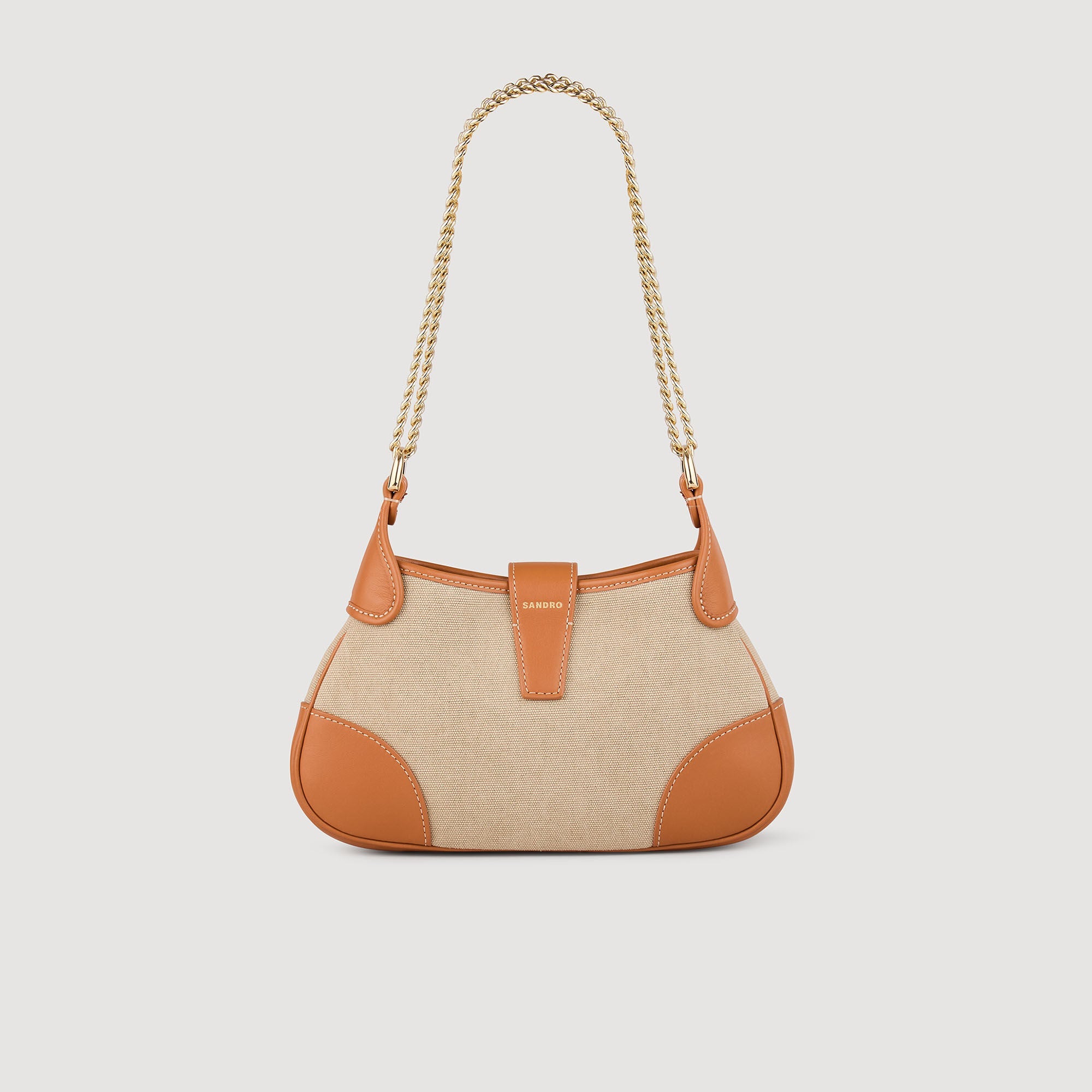 Janet Canvas And Leather Bag Beige