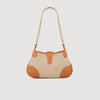 Janet Canvas And Leather Bag Beige