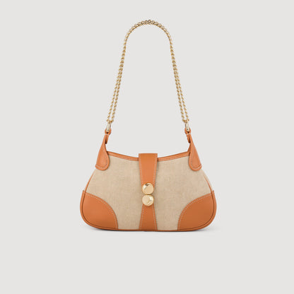 Janet Canvas And Leather Bag Beige
