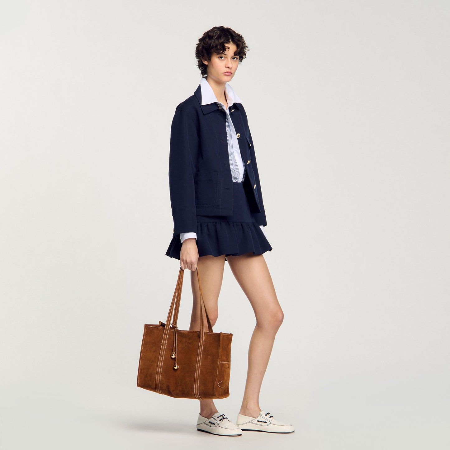 Medium 150 Suede Shopping Bag Camel