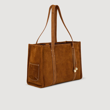 Medium 150 Suede Shopping Bag Camel