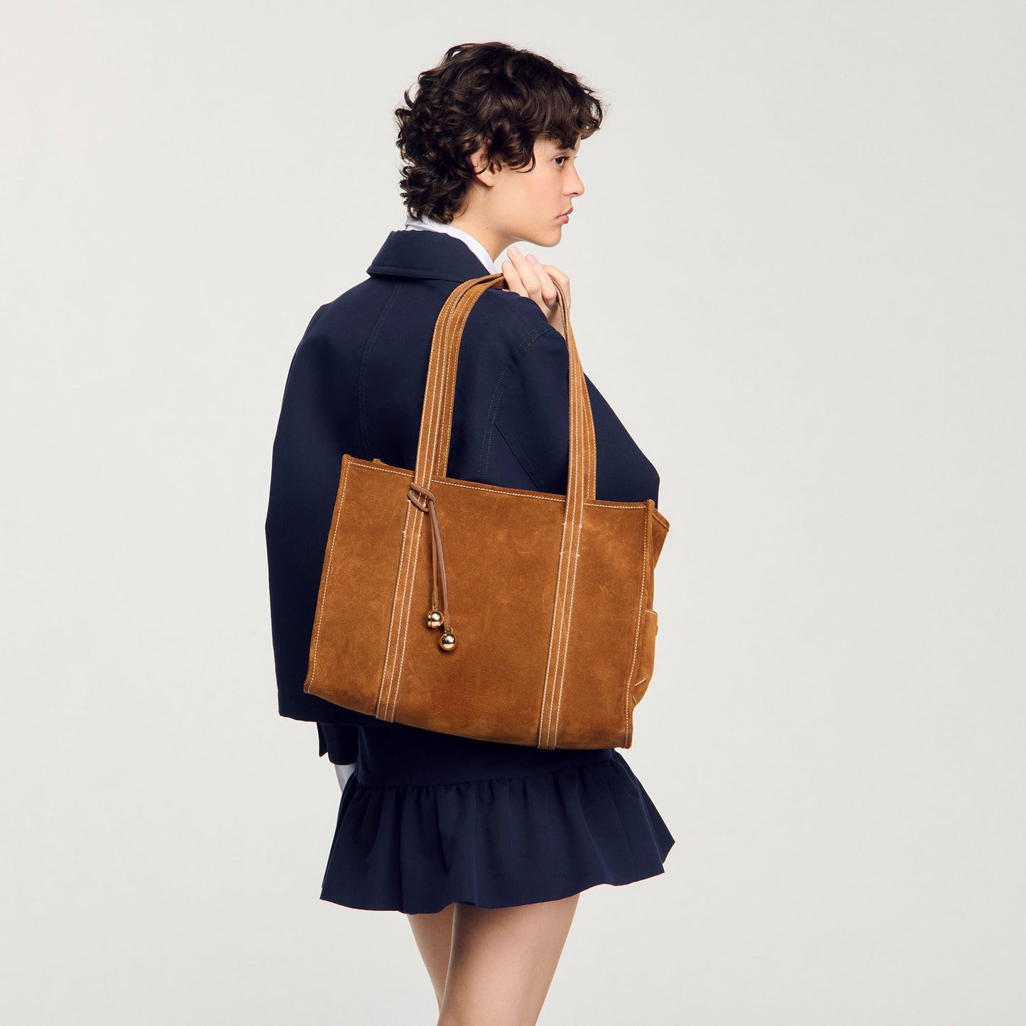Medium 150 Suede Shopping Bag Camel