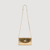 Le Mambo Pocket Mambo Metallic Leather Clutch Gold