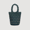 Lanea Beaded Crochet Bucket Bag DARK GREEN