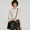 Tangoso Used Tangoso Aged Leather Bucket Bag Brown