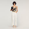 Zebra Zebra-Print Knit Bodysuit Ecru / Black