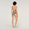 Zebra Zebra-Print Knit Bodysuit Ecru / Black