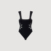 Dalyna Studded knit bodysuit Black