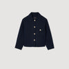 Cropped Jacket With Officer Buttons Navy Blue