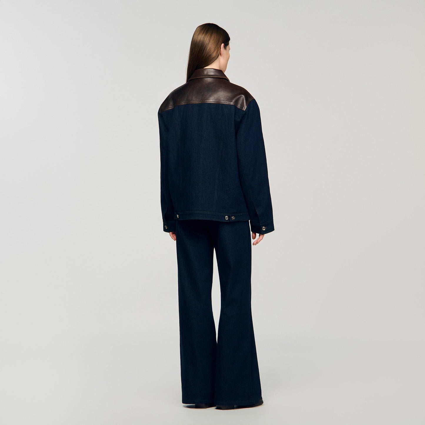 Raphael Denim And Leather Jacket Blue Jean