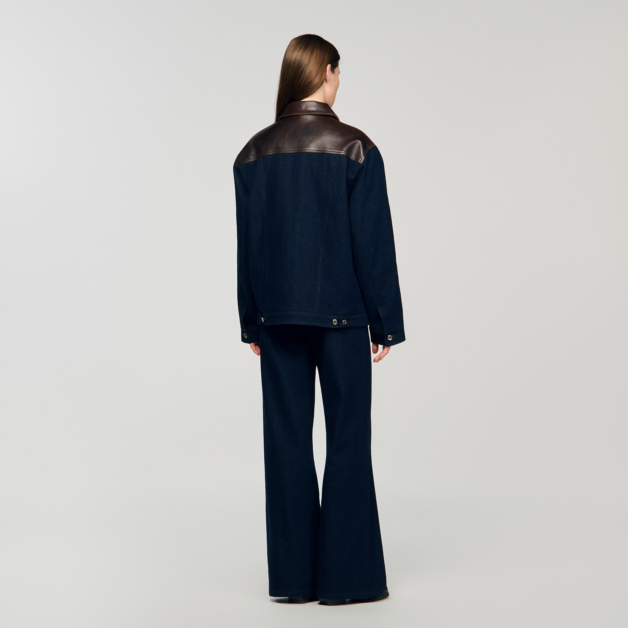 Raphael Denim And Leather Jacket Blue Jean