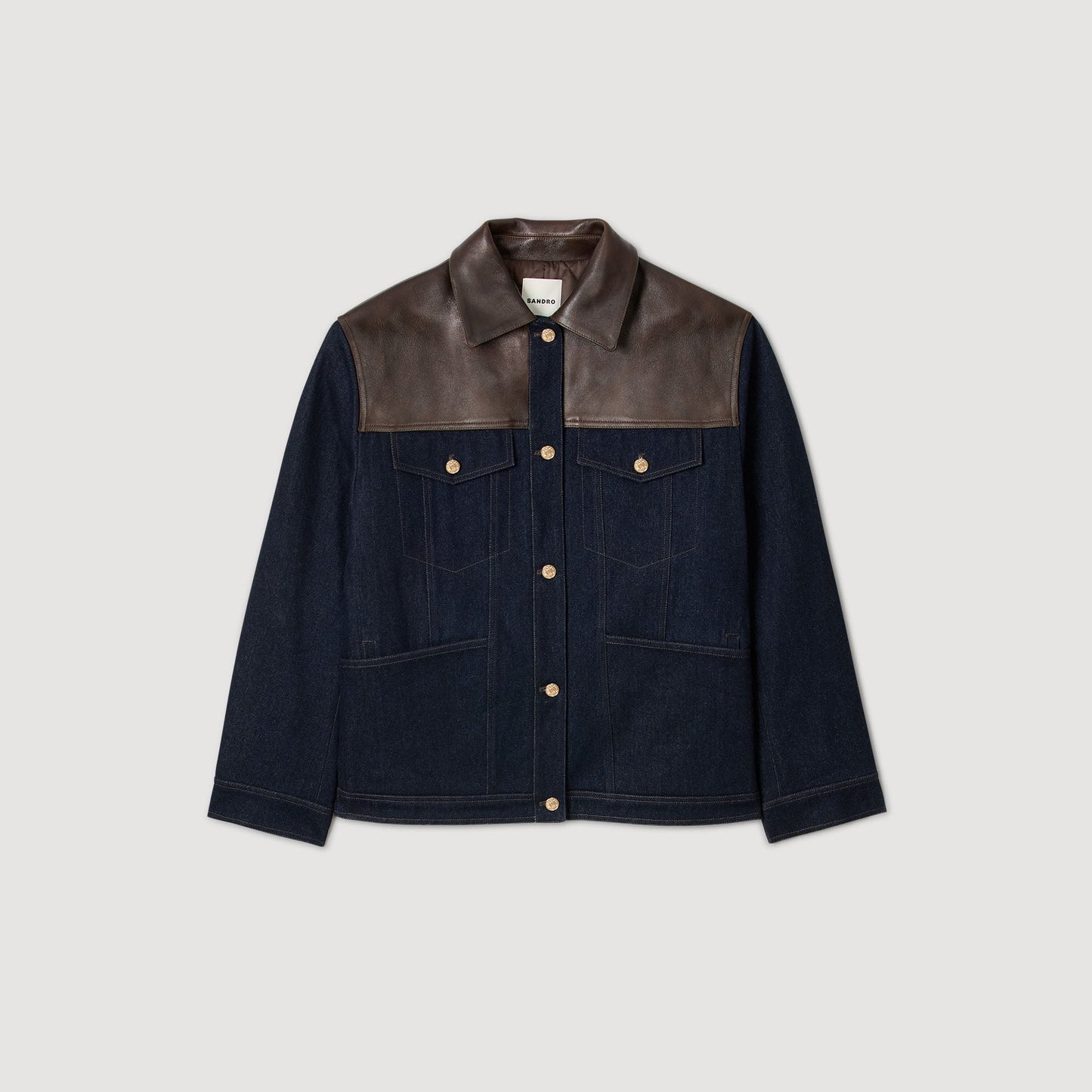 Raphael Denim And Leather Jacket Blue Jean