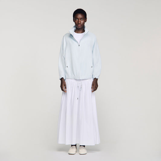 Jayn Embroidered Collar Oversized Jacket Sky Blue