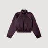 Lizy Cropped embroidered satin jacket Brown