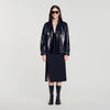 Kim Oversized leather jacket Black