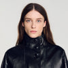 Kim Oversized leather jacket Black