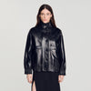 Kim Oversized leather jacket Black