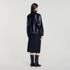 Kim Oversized leather jacket Black