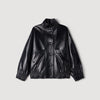Kim Oversized leather jacket Black