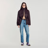 John Oversized leather collar jacket Bordeaux