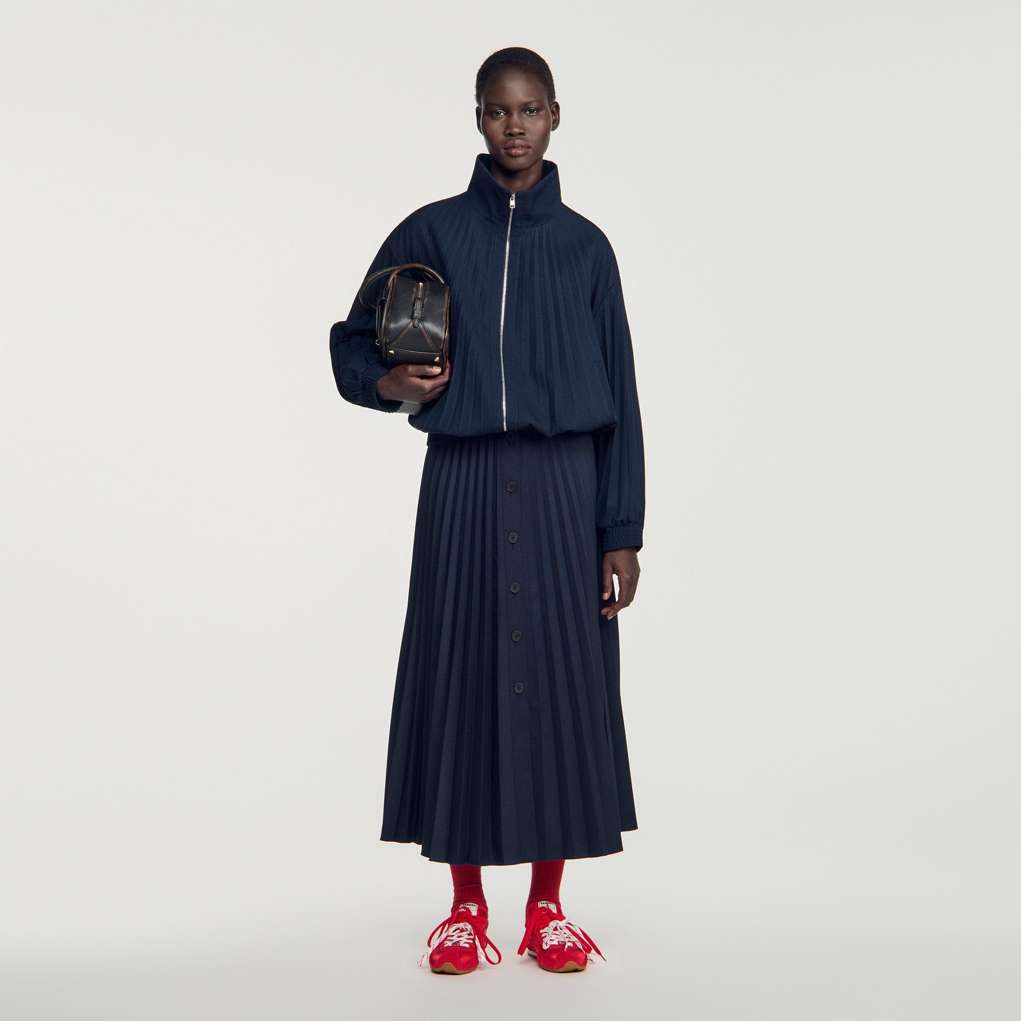Indigo Pleated jacket Navy Blue