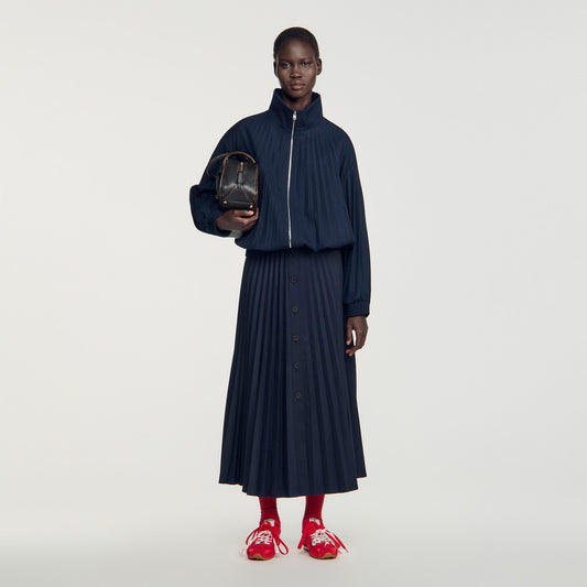 Indigo Pleated jacket Navy Blue