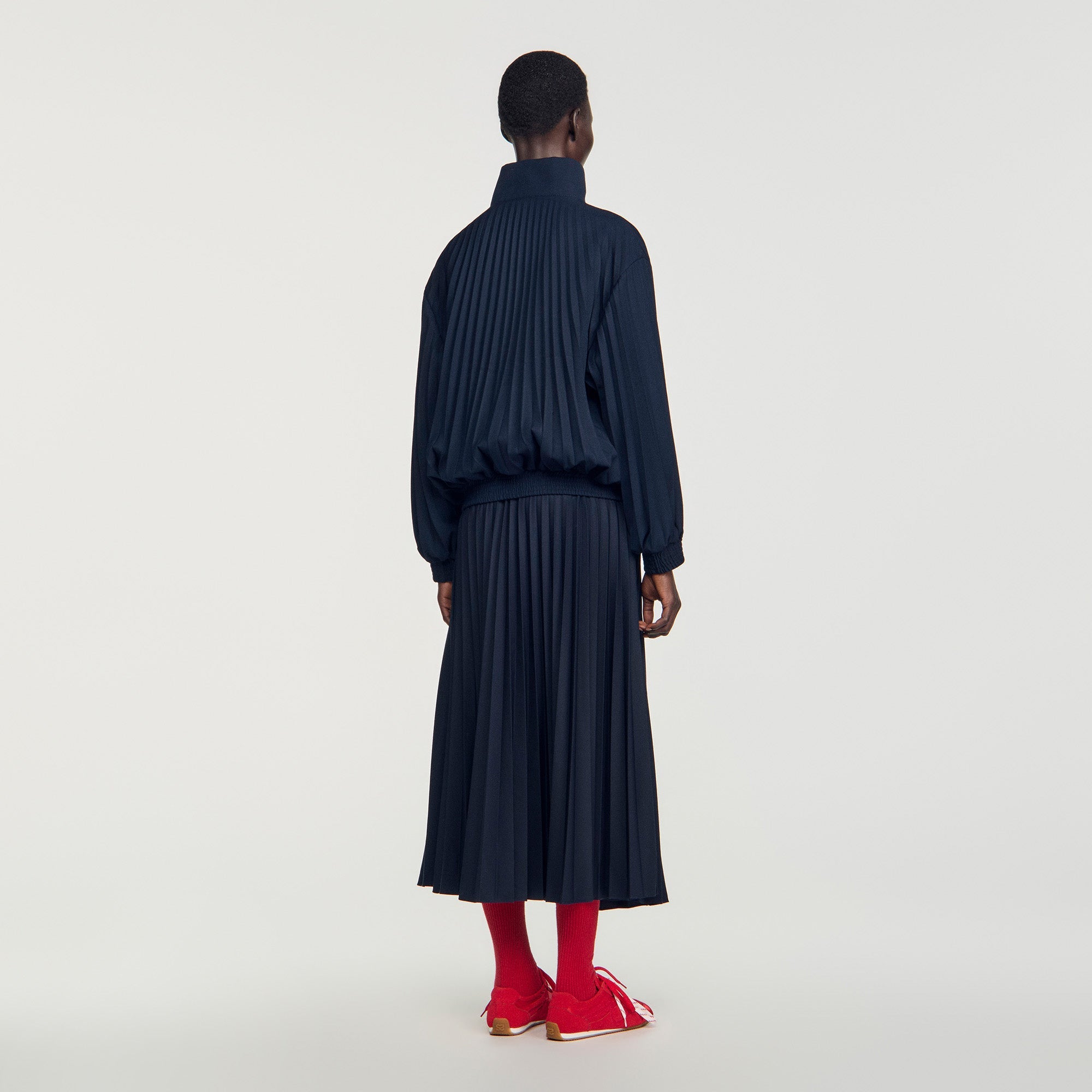 Indigo Pleated jacket Navy Blue