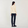 Fine Ribbed Knit Cardigan Ecru