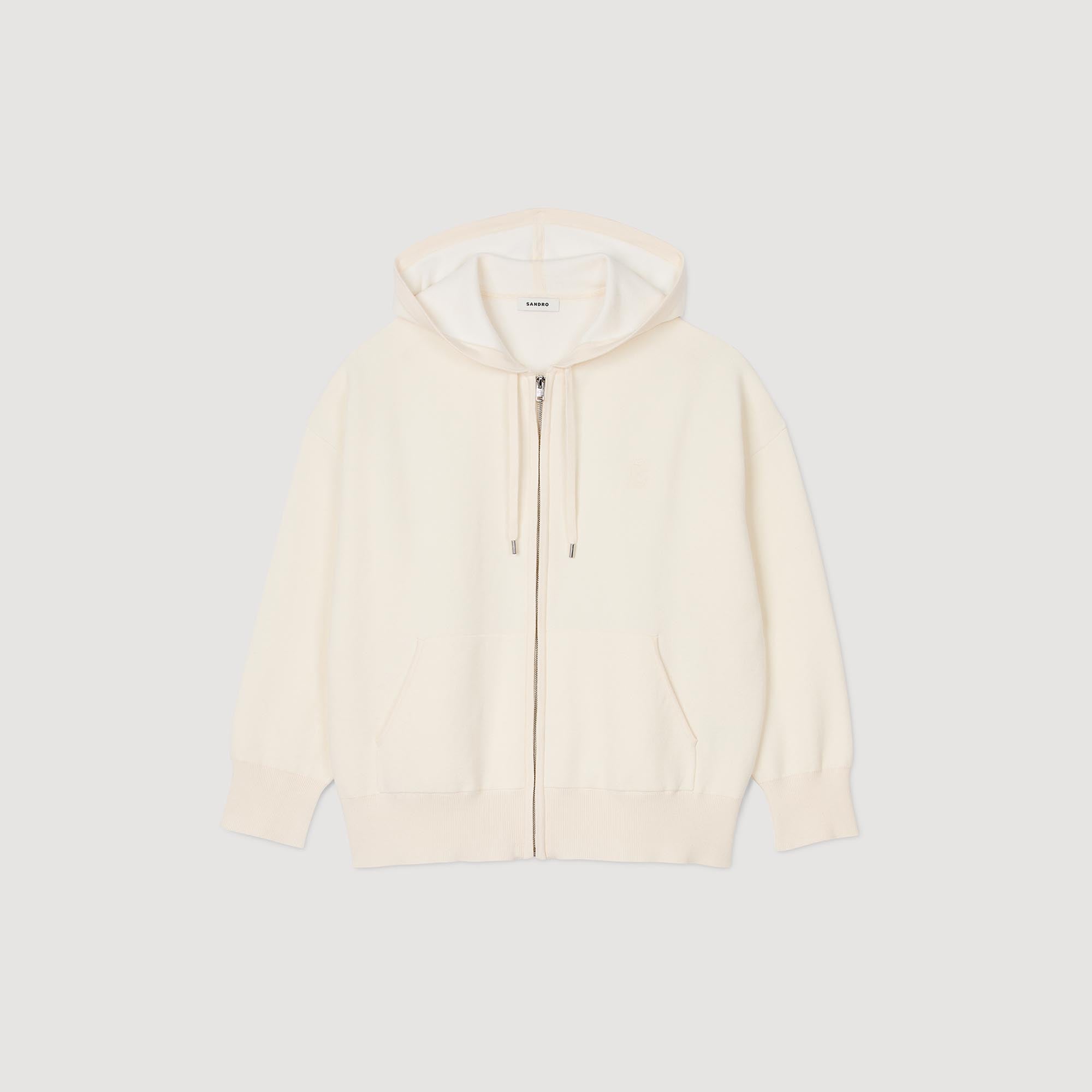 Oversized Zip Sweatshirt Ecru