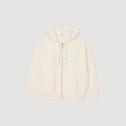Oversized Zip Sweatshirt Ecru