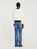 Two-Tone Cardigan With Buttons Ecru