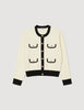 Two-Tone Cardigan With Buttons Ecru